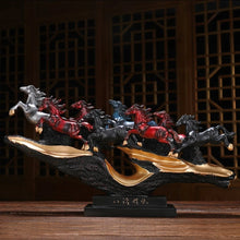Load image into Gallery viewer, Chinese Feng Shui Good Fortune Wealth success 8 Running Horses Statue Home/Office Decor Sculpture Craft Living Room TV Cabinet Fortune Ornament Housewarming Gift