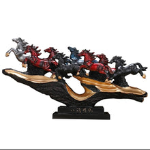 Load image into Gallery viewer, Chinese Feng Shui Good Fortune Wealth success 8 Running Horses Statue Home/Office Decor Sculpture Craft Living Room TV Cabinet Fortune Ornament Housewarming Gift