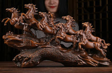 Load image into Gallery viewer, Chinese Feng Shui Good Fortune Wealth success 8 Running Horses Statue Home/Office Decor Sculpture Craft Living Room TV Cabinet Fortune Ornament Housewarming Gift
