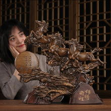 Load image into Gallery viewer, Chinese Feng Shui Good Fortune Wealth success 8 Running Horses Statue Home/Office Decor Sculpture Craft Living Room TV Cabinet Fortune Ornament Housewarming Gift