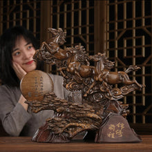 Load image into Gallery viewer, Chinese Feng Shui Good Fortune Wealth success 8 Running Horses Statue Home/Office Decor Sculpture Craft Living Room TV Cabinet Fortune Ornament Housewarming Gift