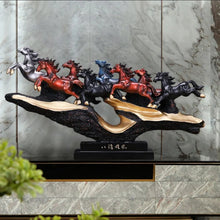 Load image into Gallery viewer, Chinese Feng Shui Good Fortune Wealth success 8 Running Horses Statue Home/Office Decor Sculpture Craft Living Room TV Cabinet Fortune Ornament Housewarming Gift