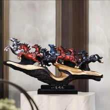 Load image into Gallery viewer, Chinese Feng Shui Good Fortune Wealth success 8 Running Horses Statue Home/Office Decor Sculpture Craft Living Room TV Cabinet Fortune Ornament Housewarming Gift