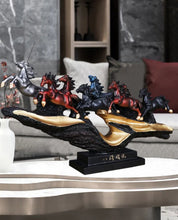 Load image into Gallery viewer, Chinese Feng Shui Good Fortune Wealth success 8 Running Horses Statue Home/Office Decor Sculpture Craft Living Room TV Cabinet Fortune Ornament Housewarming Gift