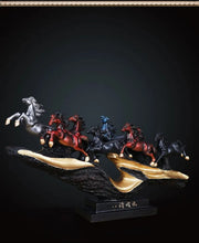 Load image into Gallery viewer, Chinese Feng Shui Good Fortune Wealth success 8 Running Horses Statue Home/Office Decor Sculpture Craft Living Room TV Cabinet Fortune Ornament Housewarming Gift