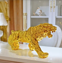 Load image into Gallery viewer, Chinese Feng Shui Good Fortune Wealth Lucky Gold/Silver Tiger Statue Home/Office Decor Sculpture Craft Living Room TV Cabinet Fortune Ornament Housewarming Gift