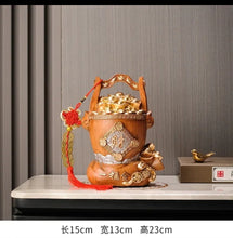Load image into Gallery viewer, Chinese Feng Shui Good Fortune Money Gold Ingot Wealth Statue Home/Office Decor Sculpture Craft Living Room TV Cabinet Fortune Ornament Housewarming Gift