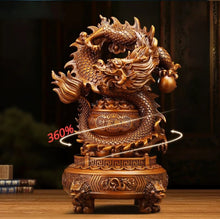 Load image into Gallery viewer, Chinese Feng Shui Wealth 360 Lucky Money Gold Pot Dragon Statue Home/Office Decor Sculpture Craft Living Room TV Cabinet Fortune Ornament Housewarming Gift
