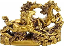 Load image into Gallery viewer, Chinese Feng Shui Good Fortune Wealth Success Gold Horse Energy Tower Craft Statue Home/Office Decor Sculpture Craft Living Room TV Cabinet Fortune Ornament Housewarming Gift