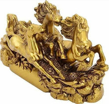 Load image into Gallery viewer, Copy of Chinese Feng Shui Good Fortune Wealth Success 3 Gold Running Horses Craft Statue Home/Office Decor Sculpture Craft Living Room TV Cabinet Fortune Ornament Housewarming Gift