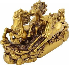 Load image into Gallery viewer, Chinese Feng Shui Good Fortune Wealth Success Gold Horse Energy Tower Craft Statue Home/Office Decor Sculpture Craft Living Room TV Cabinet Fortune Ornament Housewarming Gift