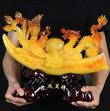 Load image into Gallery viewer, Chinese Feng Shui Lucky Wealth Lucky Dragon-Phoenix Statue Home/Office Decor Sculpture Craft Living Room TV Cabinet Fortune Ornament Housewarming Gift