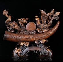 Load image into Gallery viewer, Chinese Feng Shui Lucky Wealth Lucky Dragon-Phoenix Statue Home/Office Decor Sculpture Craft Living Room TV Cabinet Fortune Ornament Housewarming Gift