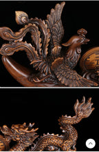 Load image into Gallery viewer, Chinese Feng Shui Lucky Wealth Lucky Dragon-Phoenix Statue Home/Office Decor Sculpture Craft Living Room TV Cabinet Fortune Ornament Housewarming Gift