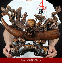 Load image into Gallery viewer, Chinese Feng Shui Lucky Wealth Lucky Dragon-Phoenix Statue Home/Office Decor Sculpture Craft Living Room TV Cabinet Fortune Ornament Housewarming Gift