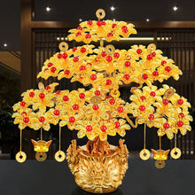 Load image into Gallery viewer, Chinese Feng Shui Wealth Lucky Money Tree Amethyst Gem Stone Statue Home/Office Decor Sculpture Craft Living Room TV Cabinet Fortune Ornament Housewarming Gift