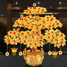 Load image into Gallery viewer, Chinese Feng Shui Wealth Lucky Money Tree Amethyst Gem Stone Statue Home/Office Decor Sculpture Craft Living Room TV Cabinet Fortune Ornament Housewarming Gift