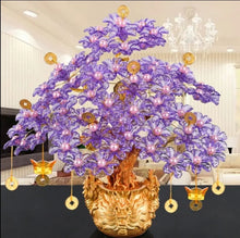 Load image into Gallery viewer, Chinese Feng Shui Wealth Lucky Money Tree Amethyst Gem Stone Statue Home/Office Decor Sculpture Craft Living Room TV Cabinet Fortune Ornament Housewarming Gift