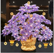 Load image into Gallery viewer, Chinese Feng Shui Wealth Lucky Money Tree Amethyst Gem Stone Statue Home/Office Decor Sculpture Craft Living Room TV Cabinet Fortune Ornament Housewarming Gift