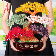 Load image into Gallery viewer, Chinese Feng Shui Wealth Lucky Money Tree Amethyst Gem Stone Statue Home/Office Decor Sculpture Craft Living Room TV Cabinet Fortune Ornament Housewarming Gift