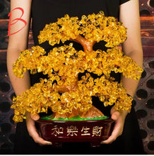 Load image into Gallery viewer, Chinese Feng Shui Wealth Lucky Money Tree Amethyst Gem Stone Statue Home/Office Decor Sculpture Craft Living Room TV Cabinet Fortune Ornament Housewarming Gift