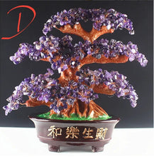 Load image into Gallery viewer, Chinese Feng Shui Wealth Lucky Money Tree Amethyst Gem Stone Statue Home/Office Decor Sculpture Craft Living Room TV Cabinet Fortune Ornament Housewarming Gift
