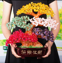 Load image into Gallery viewer, Chinese Feng Shui Wealth Lucky Money Tree Amethyst Gem Stone Statue Home/Office Decor Sculpture Craft Living Room TV Cabinet Fortune Ornament Housewarming Gift