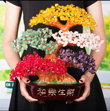 Load image into Gallery viewer, Chinese Feng Shui Wealth Lucky Money Tree Amethyst Gem Stone Statue Home/Office Decor Sculpture Craft Living Room TV Cabinet Fortune Ornament Housewarming Gift