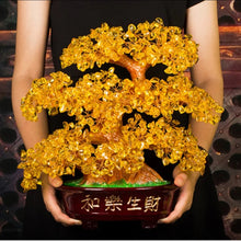 Load image into Gallery viewer, Chinese Feng Shui Wealth Lucky Money Tree Amethyst Gem Stone Statue Home/Office Decor Sculpture Craft Living Room TV Cabinet Fortune Ornament Housewarming Gift