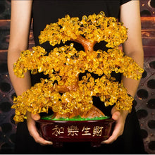 Load image into Gallery viewer, Chinese Feng Shui Wealth Lucky Money Tree Amethyst Gem Stone Statue Home/Office Decor Sculpture Craft Living Room TV Cabinet Fortune Ornament Housewarming Gift