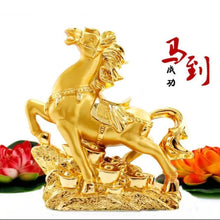 Load image into Gallery viewer, Chinese Feng Shui Lucky Wealth Lucky Gold/Red Horse Statue Home/Office Decor Sculpture Craft Living Room TV Cabinet Fortune Ornament Housewarming Gift