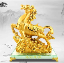 Load image into Gallery viewer, Chinese Feng Shui Lucky Wealth Lucky Gold/Red Horse Statue Home/Office Decor Sculpture Craft Living Room TV Cabinet Fortune Ornament Housewarming Gift