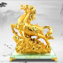 Load image into Gallery viewer, Chinese Feng Shui Lucky Wealth Lucky Gold/Red Horse Statue Home/Office Decor Sculpture Craft Living Room TV Cabinet Fortune Ornament Housewarming Gift