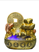 Load image into Gallery viewer, Chinese Feng Shui Lucky Wealth Gold Fish Coin Fountain Statue Home/Office Decor Sculpture Craft Living Room TV Cabinet Fortune Ornament Housewarming Gift