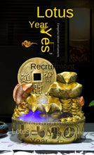 Load image into Gallery viewer, Chinese Feng Shui Lucky Wealth Gold Fish Coin Fountain Statue Home/Office Decor Sculpture Craft Living Room TV Cabinet Fortune Ornament Housewarming Gift