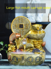 Load image into Gallery viewer, Chinese Feng Shui Lucky Wealth Gold Fish Coin Fountain Statue Home/Office Decor Sculpture Craft Living Room TV Cabinet Fortune Ornament Housewarming Gift