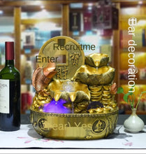 Load image into Gallery viewer, Chinese Feng Shui Lucky Wealth Gold Fish Coin Fountain Statue Home/Office Decor Sculpture Craft Living Room TV Cabinet Fortune Ornament Housewarming Gift
