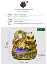 Load image into Gallery viewer, Chinese Feng Shui Lucky Wealth Gold Fish Coin Fountain Statue Home/Office Decor Sculpture Craft Living Room TV Cabinet Fortune Ornament Housewarming Gift