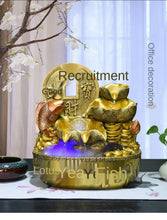 Load image into Gallery viewer, Chinese Feng Shui Lucky Wealth Gold Fish Coin Fountain Statue Home/Office Decor Sculpture Craft Living Room TV Cabinet Fortune Ornament Housewarming Gift