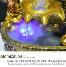 Load image into Gallery viewer, Chinese Feng Shui Lucky Wealth Gold Fish Coin Fountain Statue Home/Office Decor Sculpture Craft Living Room TV Cabinet Fortune Ornament Housewarming Gift