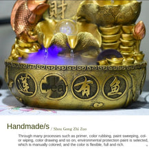Load image into Gallery viewer, Chinese Feng Shui Lucky Wealth Gold Fish Coin Fountain Statue Home/Office Decor Sculpture Craft Living Room TV Cabinet Fortune Ornament Housewarming Gift