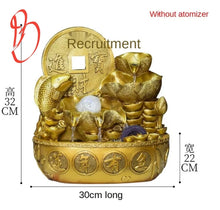 Load image into Gallery viewer, Chinese Feng Shui Lucky Wealth Gold Fish Coin Fountain Statue Home/Office Decor Sculpture Craft Living Room TV Cabinet Fortune Ornament Housewarming Gift