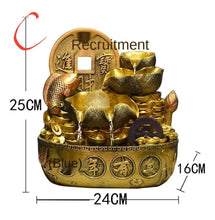 Load image into Gallery viewer, Chinese Feng Shui Lucky Wealth Gold Fish Coin Fountain Statue Home/Office Decor Sculpture Craft Living Room TV Cabinet Fortune Ornament Housewarming Gift