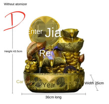 Load image into Gallery viewer, Chinese Feng Shui Lucky Wealth Gold Fish Coin Fountain Statue Home/Office Decor Sculpture Craft Living Room TV Cabinet Fortune Ornament Housewarming Gift