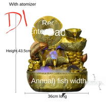 Load image into Gallery viewer, Chinese Feng Shui Lucky Wealth Gold Fish Coin Fountain Statue Home/Office Decor Sculpture Craft Living Room TV Cabinet Fortune Ornament Housewarming Gift