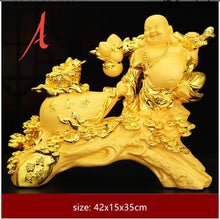 Load image into Gallery viewer, Chinese Feng Shui Lucky Wealth Blessing Happy Buddha Money Bag Statue Home/Office Decor Sculpture Craft Living Room TV Cabinet Fortune Ornament Housewarming Gift