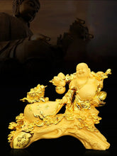 Load image into Gallery viewer, Chinese Feng Shui Lucky Wealth Blessing Happy Buddha Money Bag Statue Home/Office Decor Sculpture Craft Living Room TV Cabinet Fortune Ornament Housewarming Gift