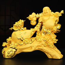 Load image into Gallery viewer, Chinese Feng Shui Lucky Wealth Blessing Happy Buddha Money Bag Statue Home/Office Decor Sculpture Craft Living Room TV Cabinet Fortune Ornament Housewarming Gift