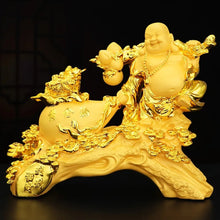 Load image into Gallery viewer, Chinese Feng Shui Lucky Wealth Blessing Happy Buddha Money Bag Statue Home/Office Decor Sculpture Craft Living Room TV Cabinet Fortune Ornament Housewarming Gift