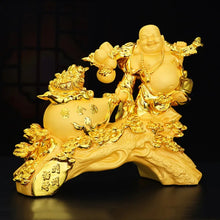 Load image into Gallery viewer, Chinese Feng Shui Lucky Wealth Blessing Happy Buddha Money Bag Statue Home/Office Decor Sculpture Craft Living Room TV Cabinet Fortune Ornament Housewarming Gift